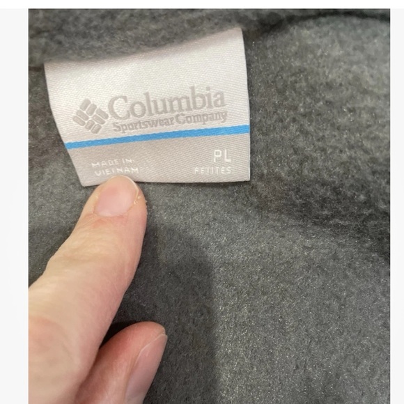 Women’s Pt Large Columbia Fleece Pullover With Snaps, Two Toned Gray And Green - Picture 7 of 12